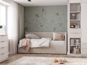 Диван-кровать Бенто (крем) в Новокремлёвском - novokremlyovskoe.mebel-nsk.ru | фото
