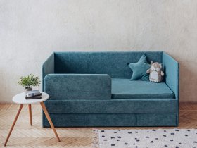 Диван-кровать Happy (бирюзовый) в Новокремлёвском - novokremlyovskoe.mebel-nsk.ru | фото