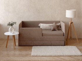 Диван-кровать Happy (капучино) в Новокремлёвском - novokremlyovskoe.mebel-nsk.ru | фото