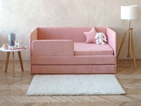 Диван-кровать Happy (коралловый) в Новокремлёвском - novokremlyovskoe.mebel-nsk.ru | фото