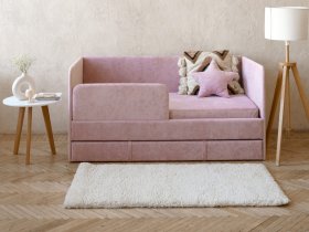 Диван-кровать Happy (розовый) в Новокремлёвском - novokremlyovskoe.mebel-nsk.ru | фото