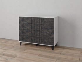 Комод «Катрин-13» (белый/мальта грей) в Новокремлёвском - novokremlyovskoe.mebel-nsk.ru | фото