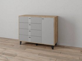 Комод «Катрин-13» (дуб крафт серый/серый) в Новокремлёвском - novokremlyovskoe.mebel-nsk.ru | фото
