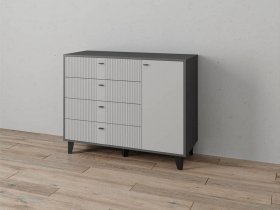 Комод «Катрин-13» (графит/светло-серый) в Новокремлёвском - novokremlyovskoe.mebel-nsk.ru | фото