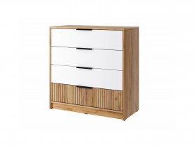 Комод КМ-001 Ивис (дуб крафт золотой/белый) в Новокремлёвском - novokremlyovskoe.mebel-nsk.ru | фото