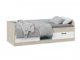 Кровать комбинированная «Оливер» Тип 1 401.003.000 (дуб крафт серый/белый/серо-голубой) в Новокремлёвском - novokremlyovskoe.mebel-nsk.ru | фото