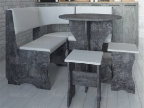 Кухонный уголок Лотос  (цемент темный к/з White) в Новокремлёвском - novokremlyovskoe.mebel-nsk.ru | фото
