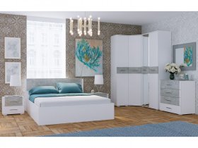 Модульная спальня Бьянка (белый/бетон) в Новокремлёвском - novokremlyovskoe.mebel-nsk.ru | фото