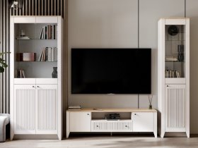 Модульная стенка Валенсия в Новокремлёвском - novokremlyovskoe.mebel-nsk.ru | фото