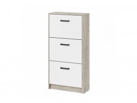 Обувница ОБ-3 Вега (дуб крафт серый/белый) в Новокремлёвском - novokremlyovskoe.mebel-nsk.ru | фото