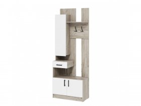 Прихожая ВШ-1 Вега (дуб крафт серый/белый) в Новокремлёвском - novokremlyovskoe.mebel-nsk.ru | фото