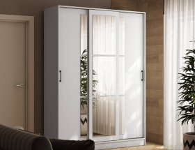 Шкаф-купе 1,6м «Стиль-2» (белый) в Новокремлёвском - novokremlyovskoe.mebel-nsk.ru | фото