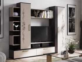 Стенка «Дакота» (венге/дуб молочный) в Новокремлёвском - novokremlyovskoe.mebel-nsk.ru | фото