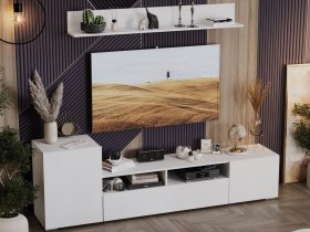 Стенка «Сильвия» (белый ясень) в Новокремлёвском - novokremlyovskoe.mebel-nsk.ru | фото