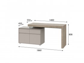 Стол 22 J-КШ Этна (дуб эндгрей/кашемир) в Новокремлёвском - novokremlyovskoe.mebel-nsk.ru | фото