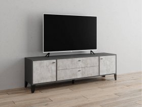 Тумба под ТВ Парус-10 (графит/мальта) в Новокремлёвском - novokremlyovskoe.mebel-nsk.ru | фото