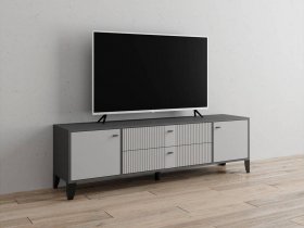Тумба под ТВ Парус-10 (графит/светло-серый) в Новокремлёвском - novokremlyovskoe.mebel-nsk.ru | фото