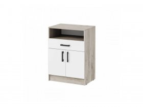 Тумба ТБ-1 Вега (дуб крафт серый/белый) в Новокремлёвском - novokremlyovskoe.mebel-nsk.ru | фото